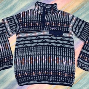 Patagonia Synchilla Snap Pullover Sweatshirt Jacket Kuta Klash Shadow Blue S